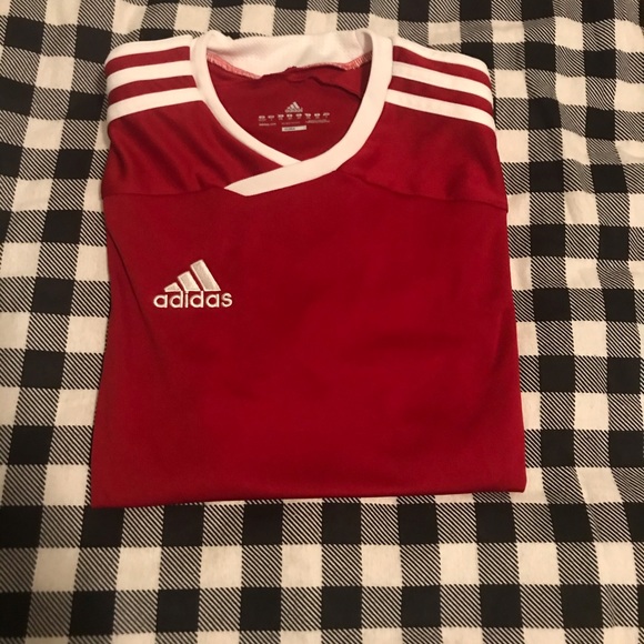 NWOT Adidas Red Jersey Short Sleeve Shirt - Picture 8 of 8